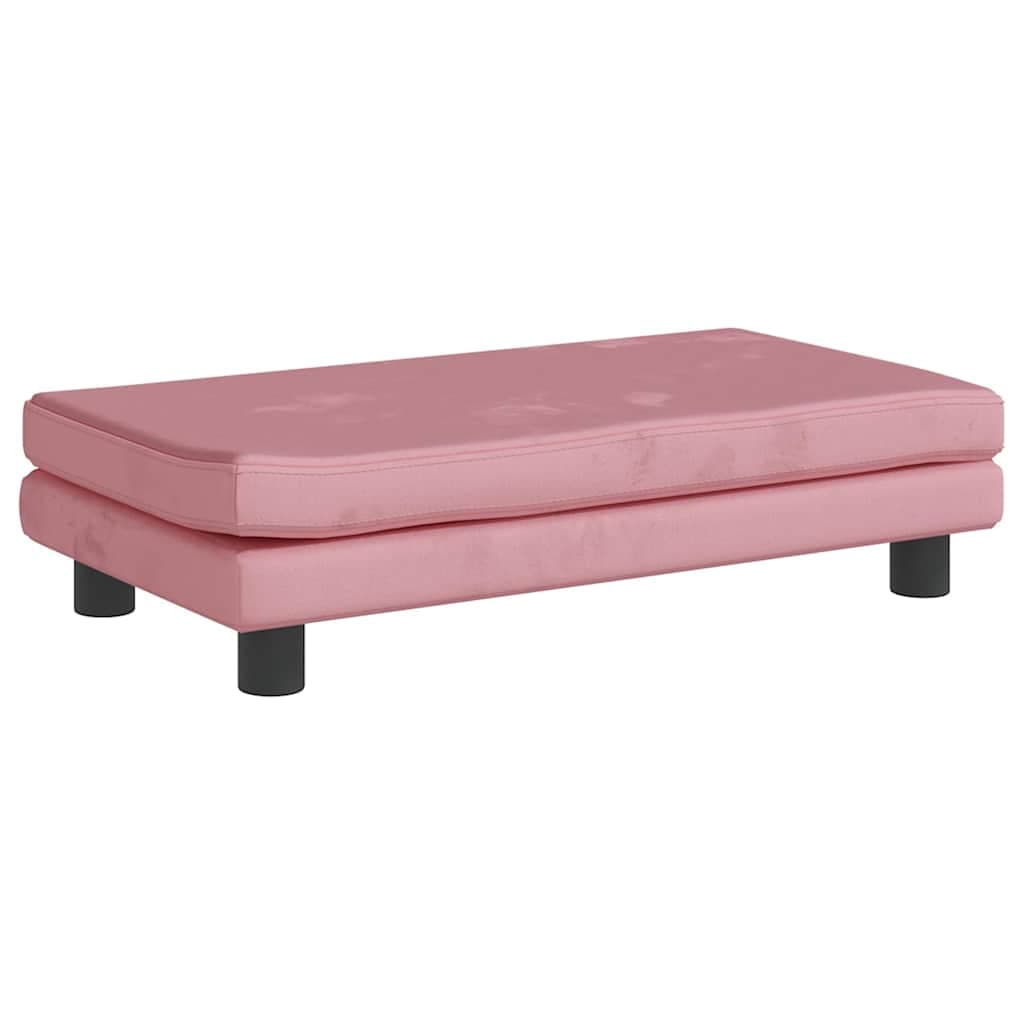 Lettino per Cani con Estensione Rosa 100x50x30 cm in Velluto — miniatura 5 di 9
