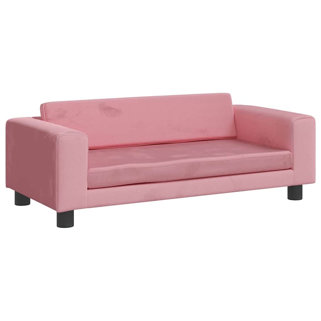 Lettino per Cani con Estensione Rosa 100x50x30 cm in Velluto — miniatura 6 di 9
