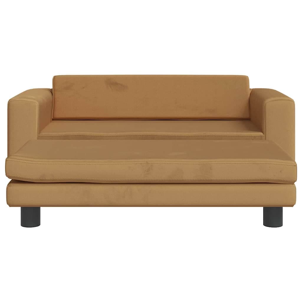 Lettino per Cani con Estensione Marrone 100x50x30 cm in Velluto — miniatura 3 di 9