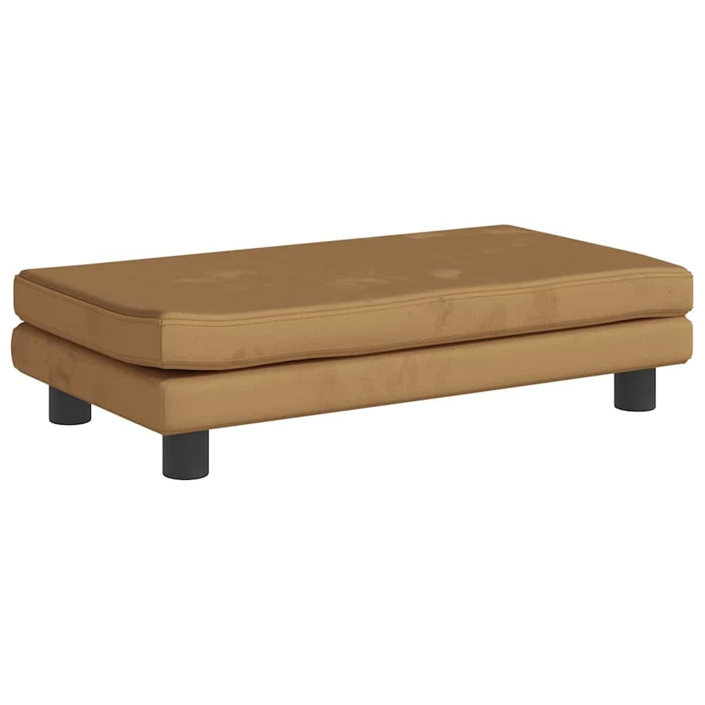 Lettino per Cani con Estensione Marrone 100x50x30 cm in Velluto — miniatura 5 di 9
