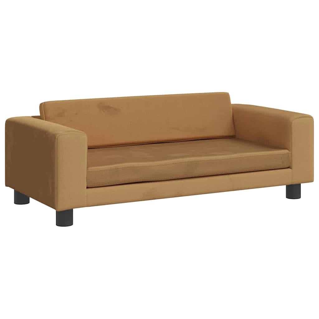 Lettino per Cani con Estensione Marrone 100x50x30 cm in Velluto — miniatura 6 di 9