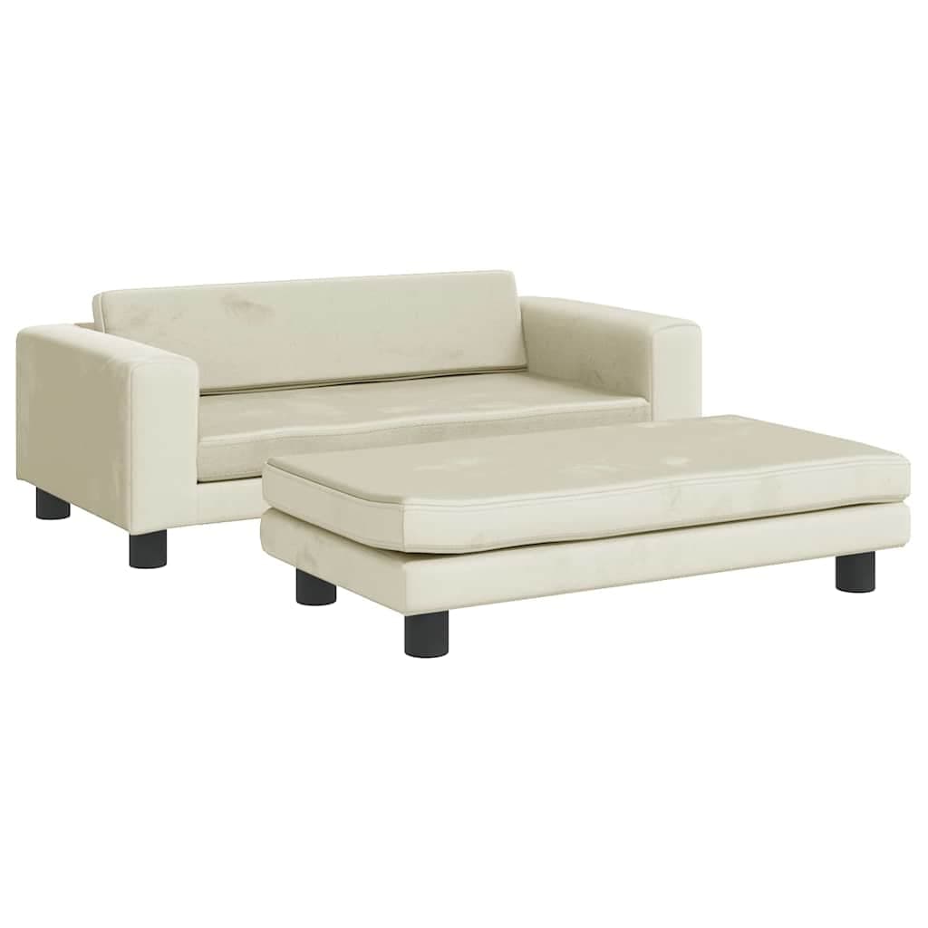 Lettino per Cani con Estensione Crema 100x50x30 cm in Velluto — miniatura 2 di 9