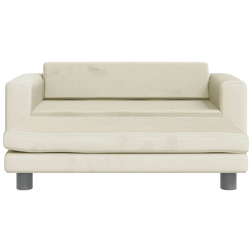 Lettino per Cani con Estensione Crema 100x50x30 cm in Velluto — miniatura 3 di 9
