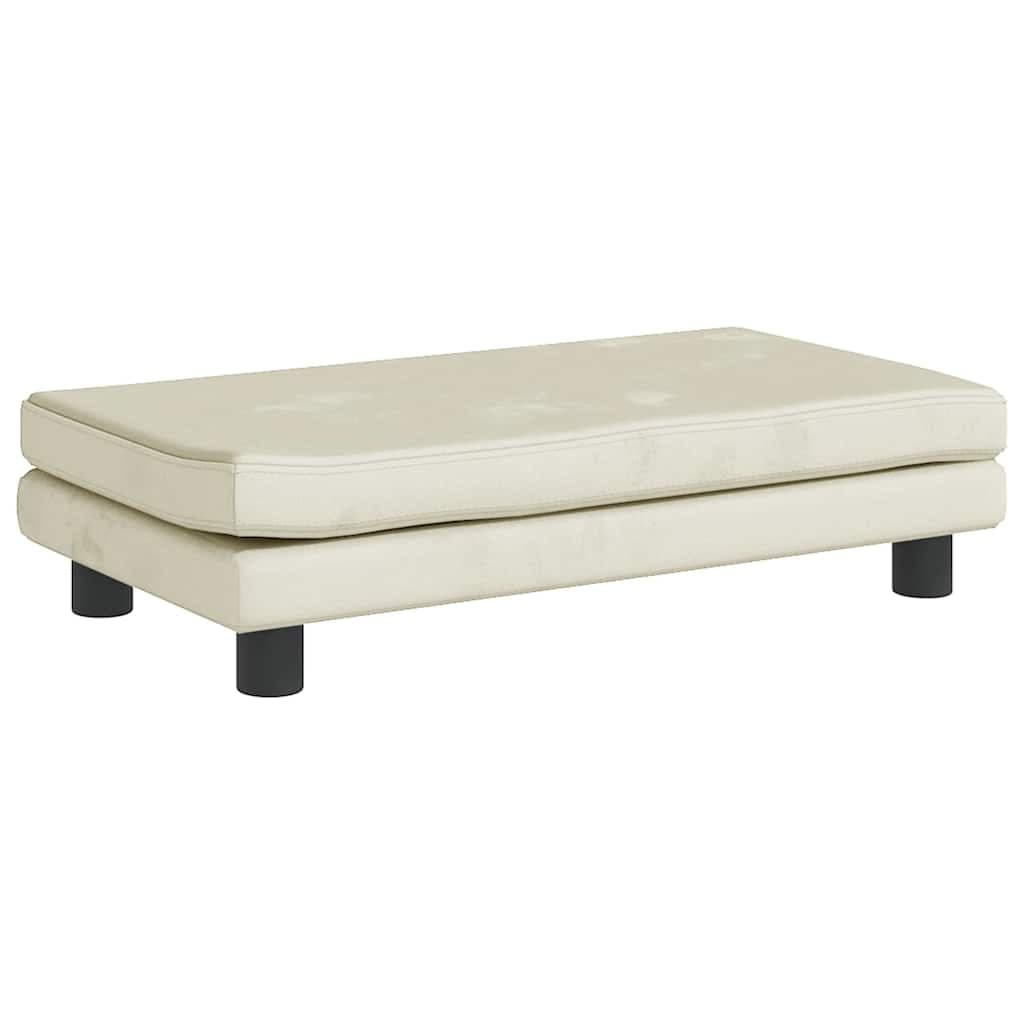 Lettino per Cani con Estensione Crema 100x50x30 cm in Velluto — miniatura 5 di 9