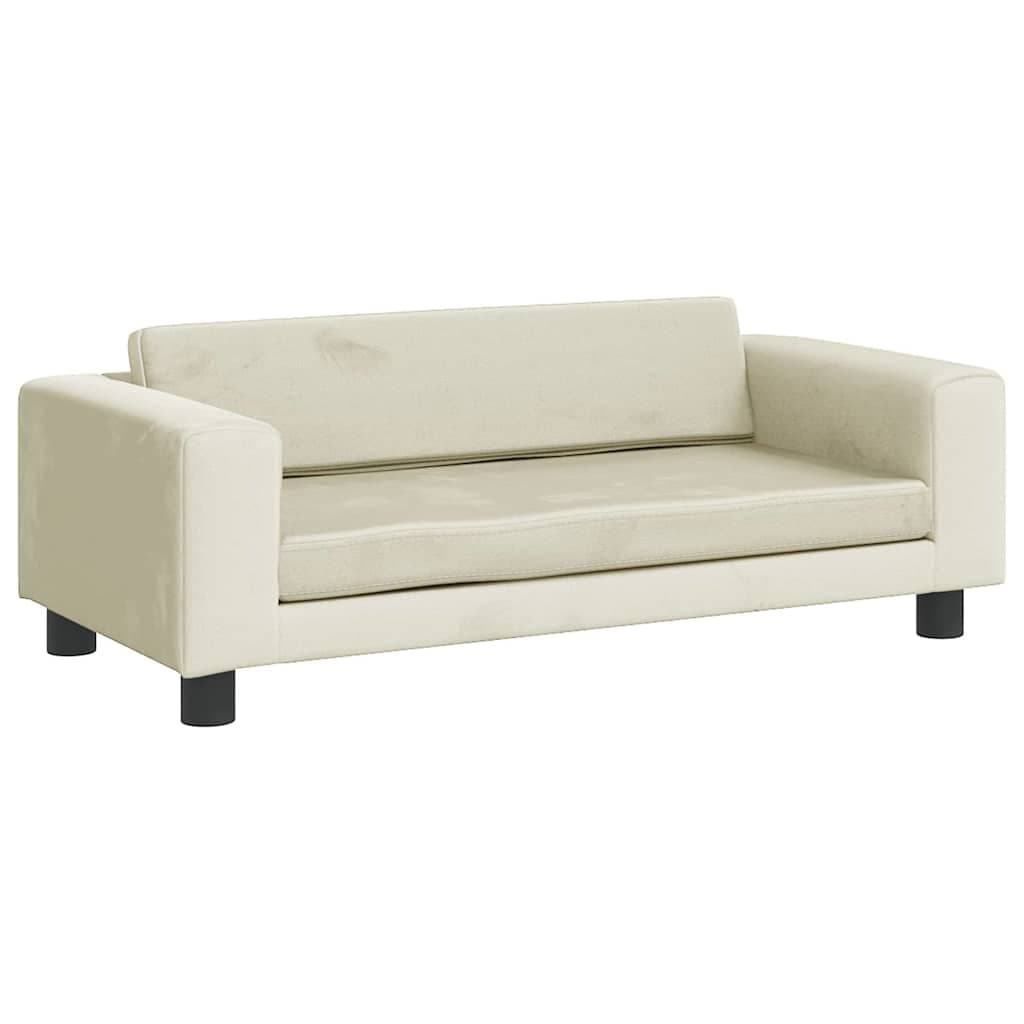 Lettino per Cani con Estensione Crema 100x50x30 cm in Velluto — miniatura 6 di 9