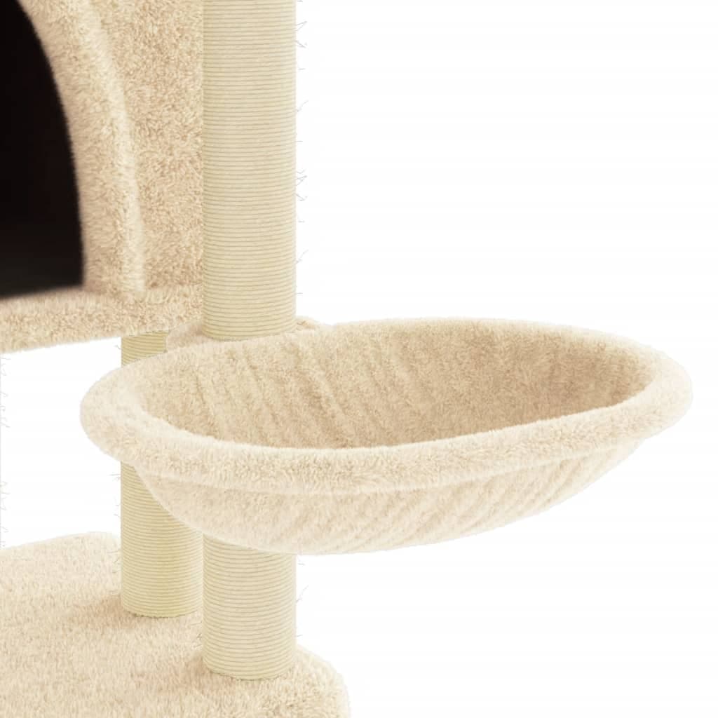 Albero per Gatti con Tiragraffi in Sisal Crema 180 cm — miniatura 6 di 7
