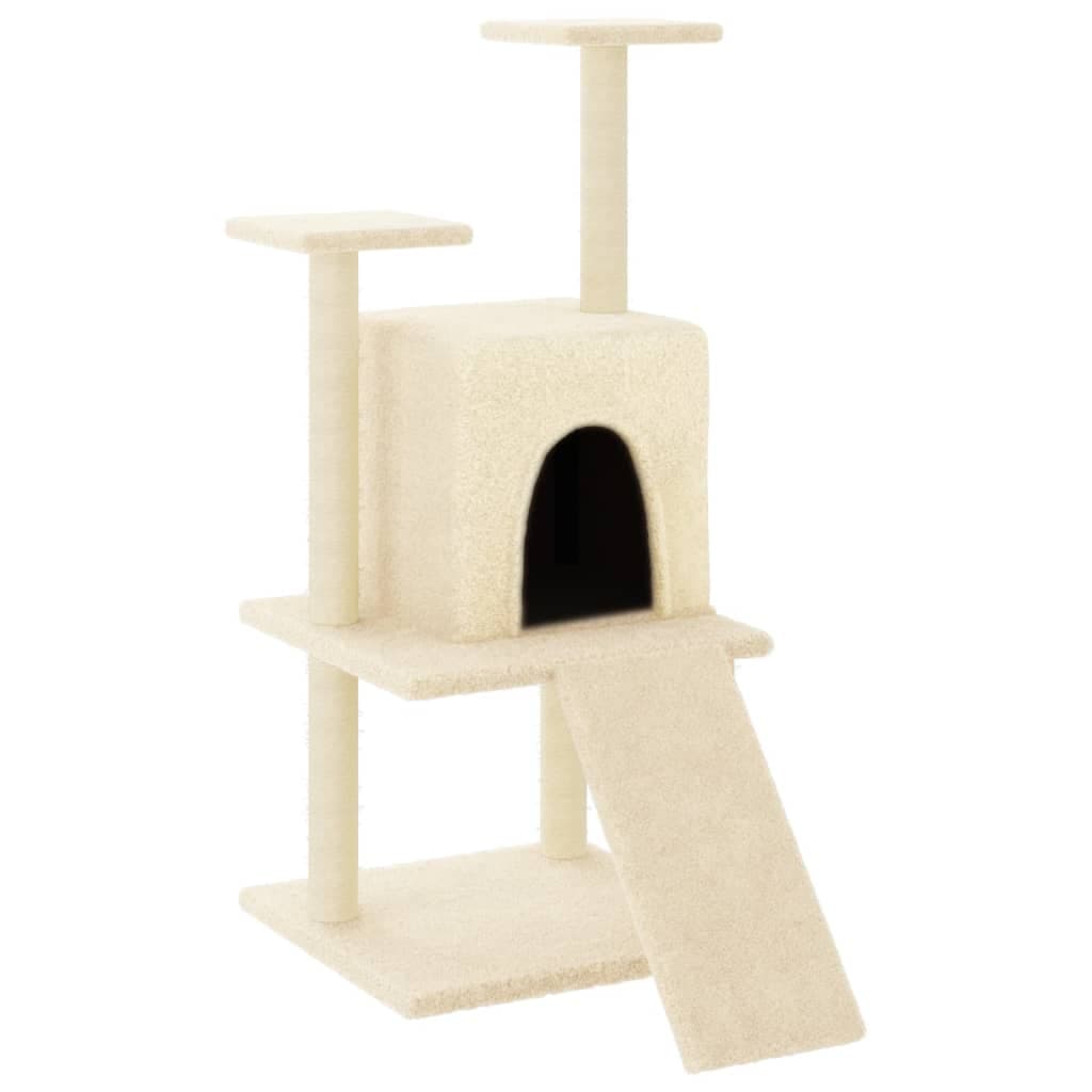 Albero per Gatti con Tiragraffi in Sisal Crema 110 cm — miniatura 2 di 6