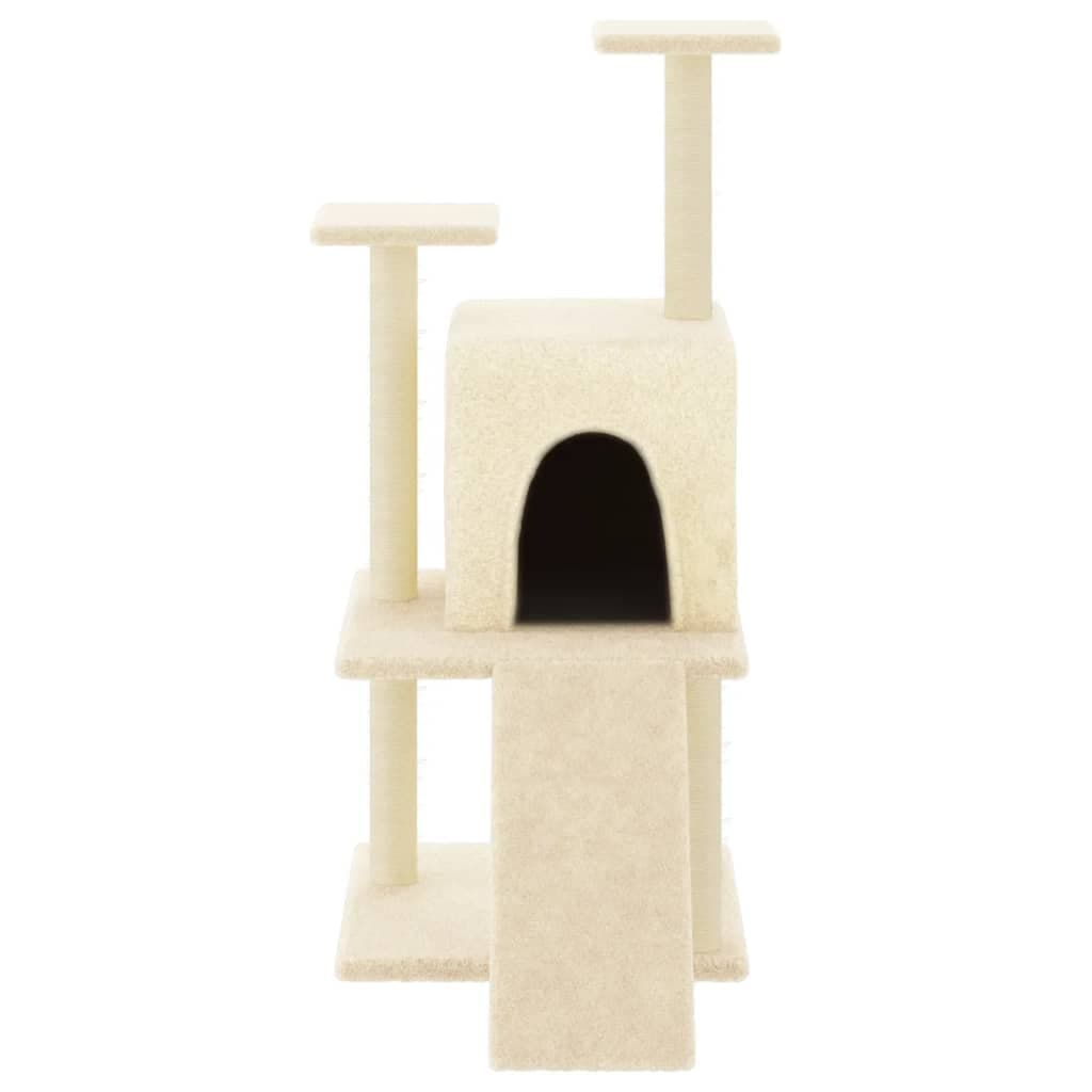 Albero per Gatti con Tiragraffi in Sisal Crema 110 cm — miniatura 3 di 6