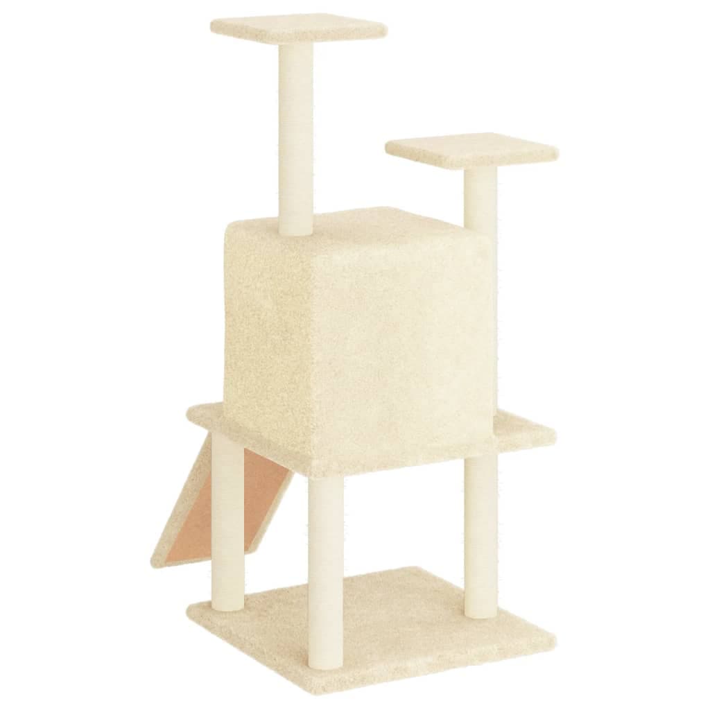 Albero per Gatti con Tiragraffi in Sisal Crema 110 cm — miniatura 4 di 6