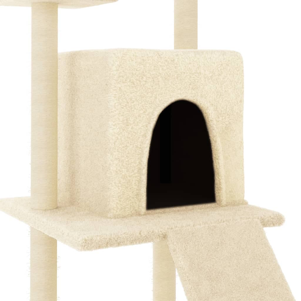 Albero per Gatti con Tiragraffi in Sisal Crema 110 cm — miniatura 5 di 6