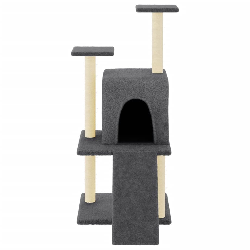Albero per Gatti con Tiragraffi in Sisal Grigio Scuro 110 cm — miniatura 3 di 6