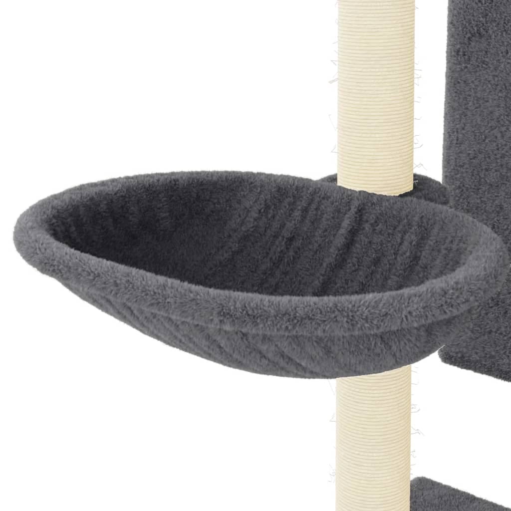 Albero per Gatti con Tiragraffi in Sisal Grigio Scuro 130,5 cm — miniatura 6 di 7