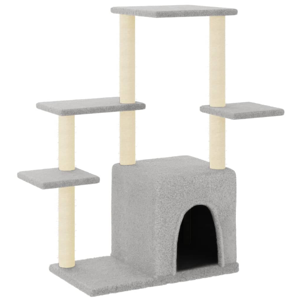 Albero per Gatti con Tiragraffi in Sisal Grigio Chiaro 97,5 cm — miniatura 2 di 6