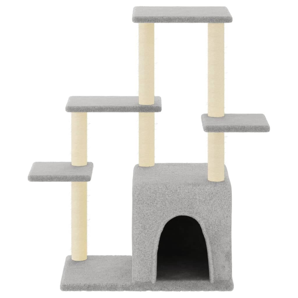 Albero per Gatti con Tiragraffi in Sisal Grigio Chiaro 97,5 cm — miniatura 3 di 6