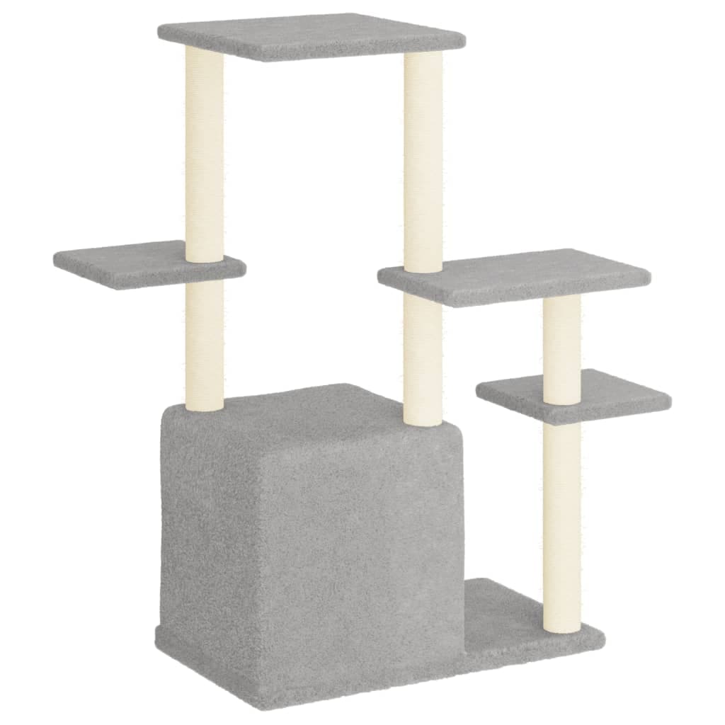 Albero per Gatti con Tiragraffi in Sisal Grigio Chiaro 97,5 cm — miniatura 4 di 6