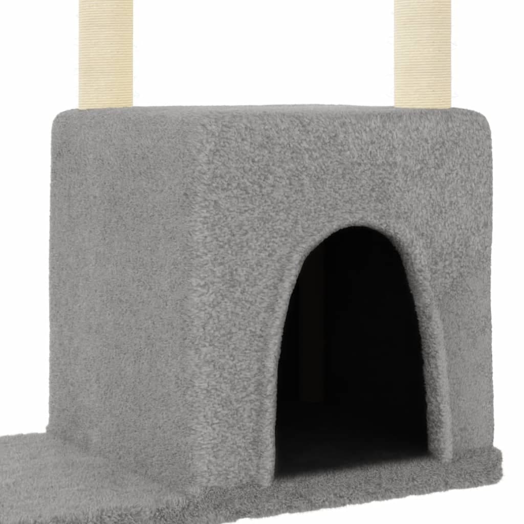 Albero per Gatti con Tiragraffi in Sisal Grigio Chiaro 97,5 cm — miniatura 5 di 6