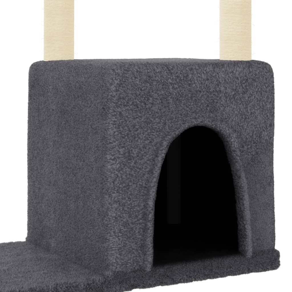 Albero per Gatti con Tiragraffi in Sisal Grigio Scuro 97,5 cm — miniatura 5 di 6