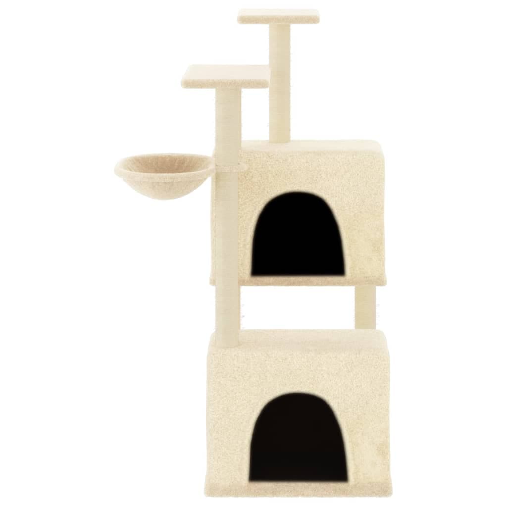 Albero per Gatti con Tiragraffi in Sisal Crema 122 cm — miniatura 3 di 7