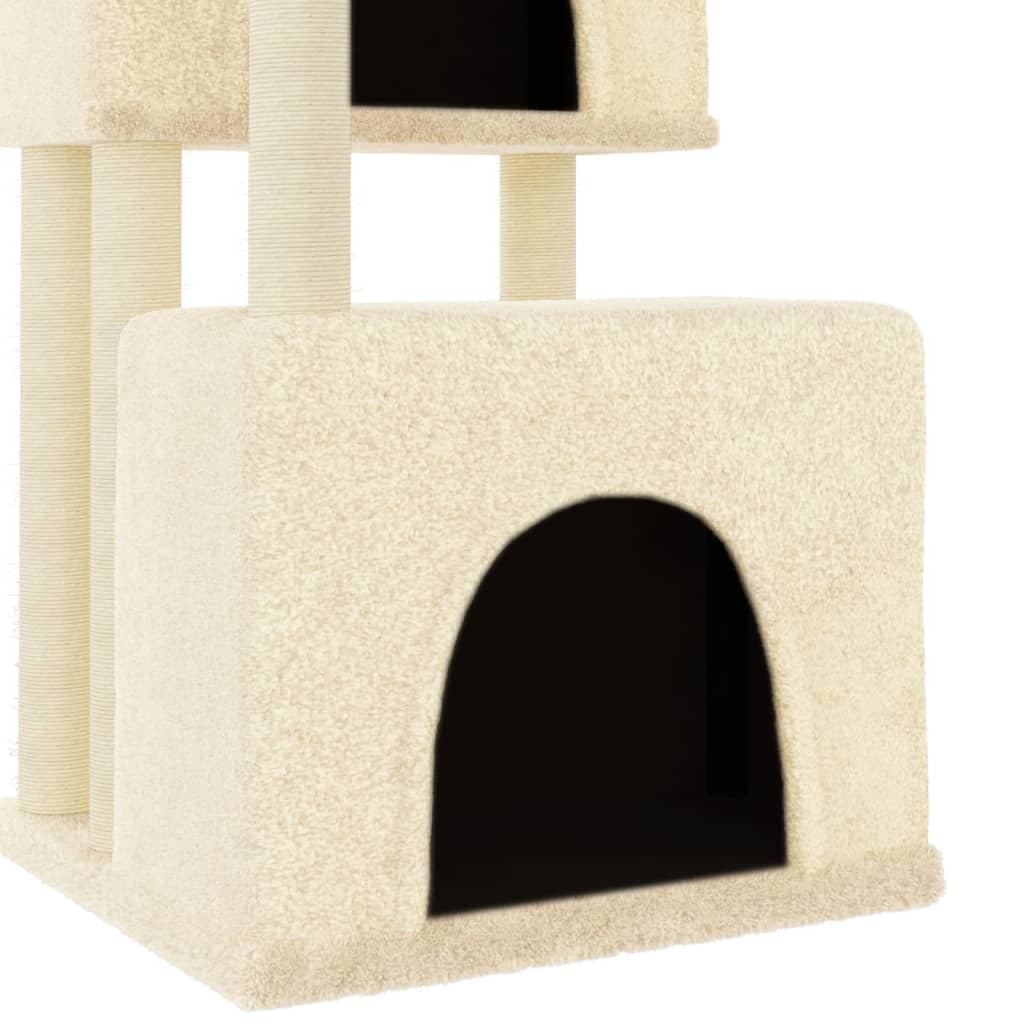 Albero per Gatti con Tiragraffi in Sisal Crema 122 cm — miniatura 5 di 7