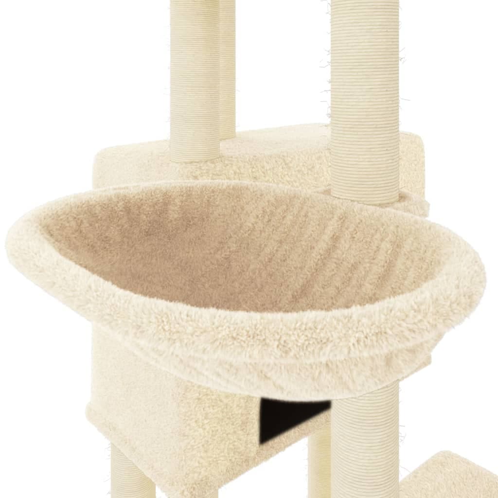 Albero per Gatti con Tiragraffi in Sisal Crema 122 cm — miniatura 6 di 7
