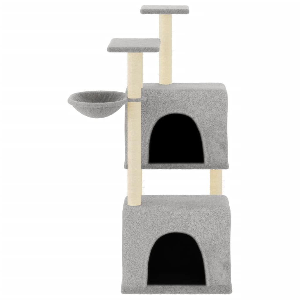Albero per Gatti con Tiragraffi in Sisal Grigio Chiaro 122 cm — miniatura 3 di 7
