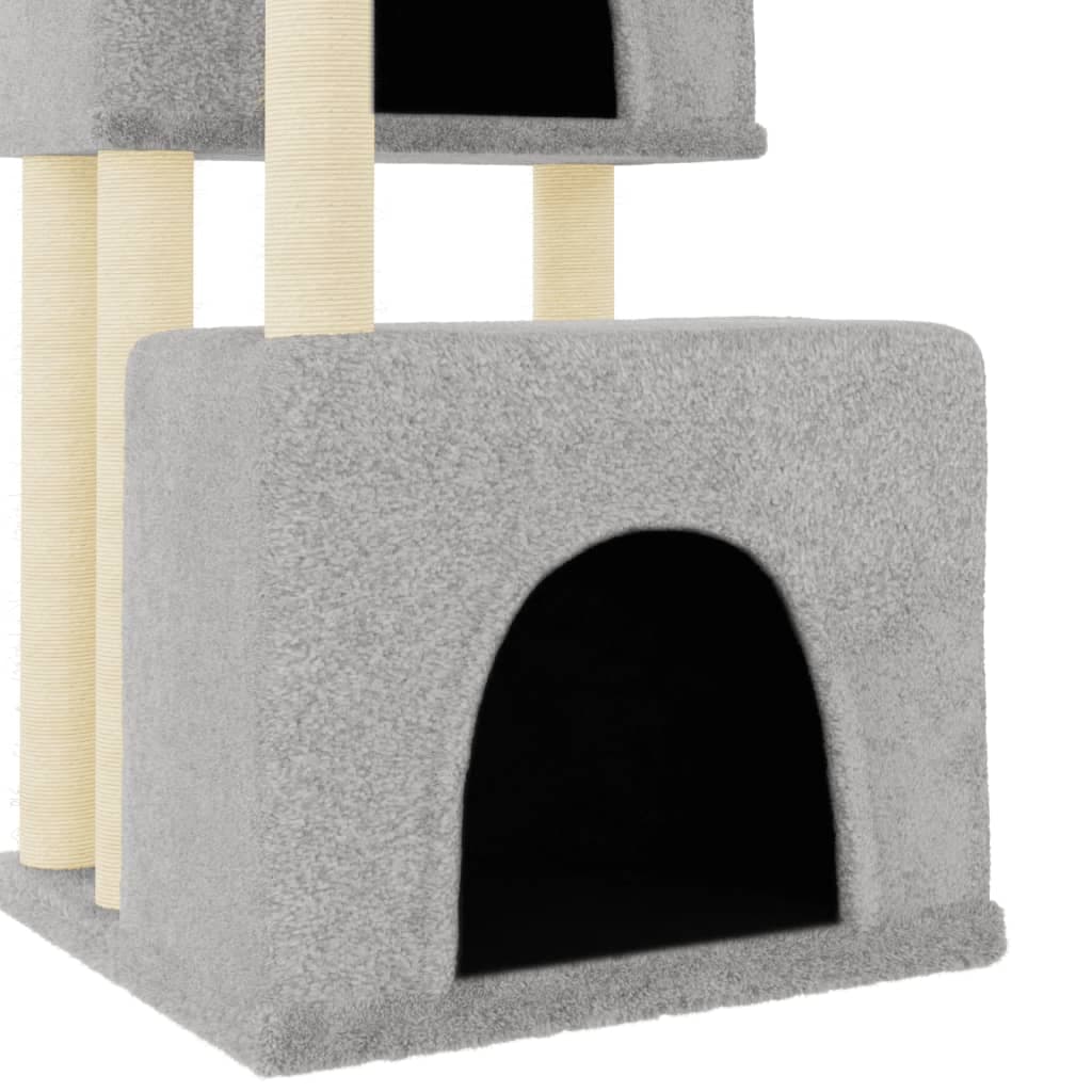 Albero per Gatti con Tiragraffi in Sisal Grigio Chiaro 122 cm — miniatura 5 di 7