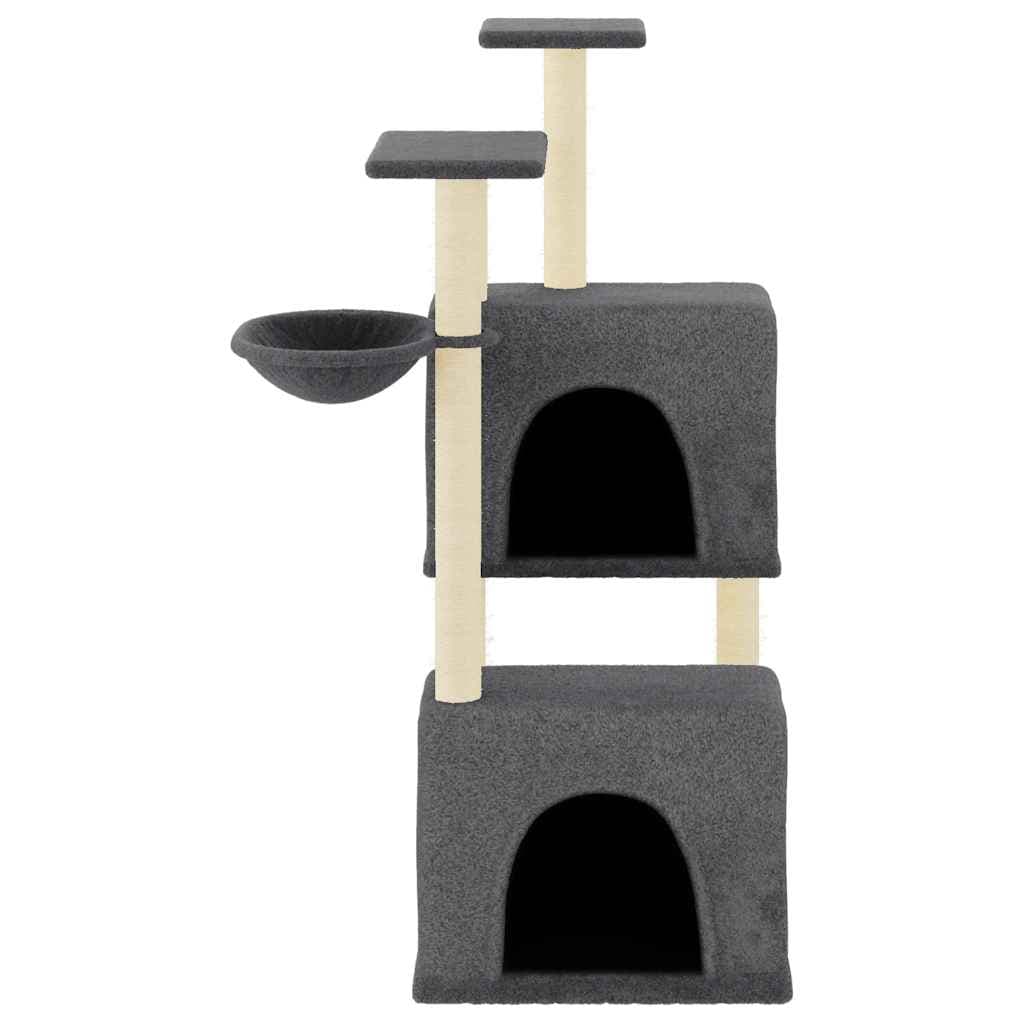 Albero per Gatti con Tiragraffi in Sisal Grigio Scuro 122 cm — miniatura 3 di 7