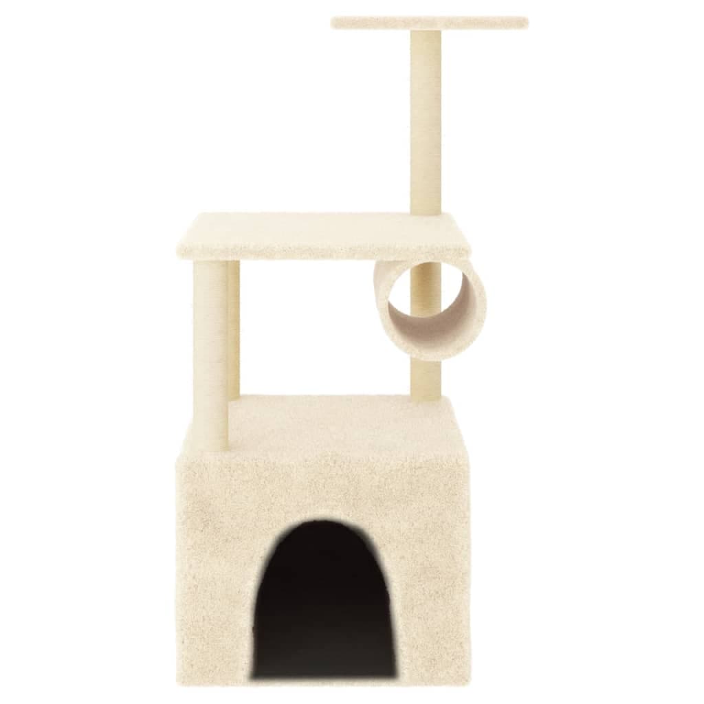 Albero per Gatti con Tiragraffi in Sisal Crema 109,5 cm — miniatura 3 di 5