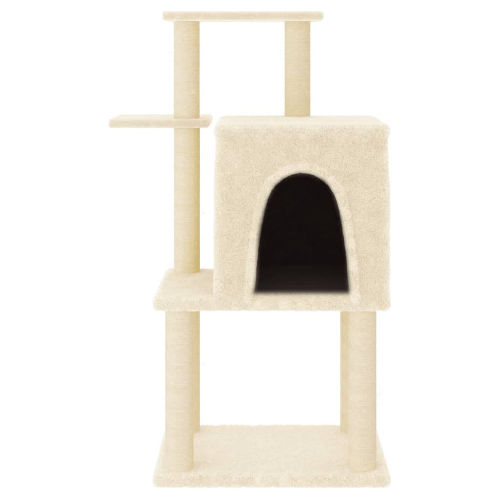 Albero per Gatti con Tiragraffi in Sisal Crema 97 cm — miniatura 3 di 5
