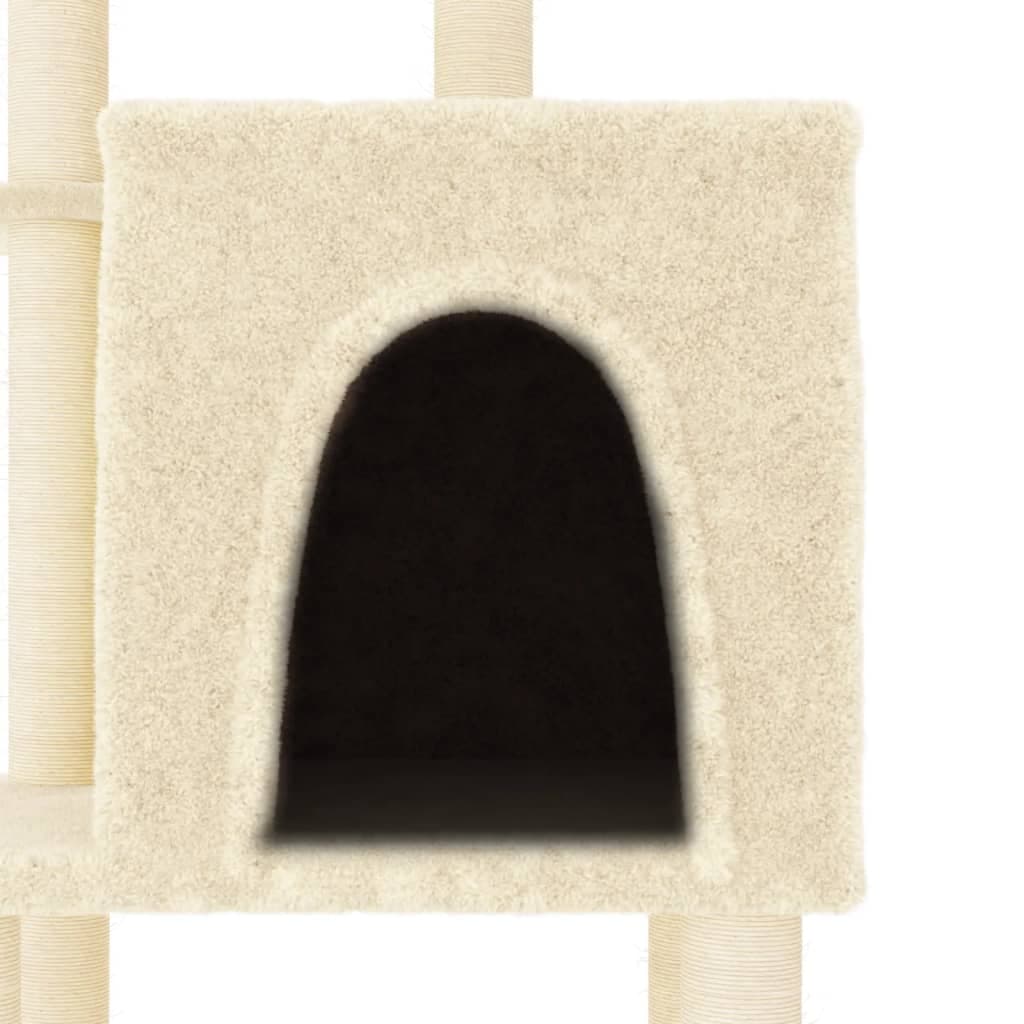 Albero per Gatti con Tiragraffi in Sisal Crema 97 cm — miniatura 4 di 5