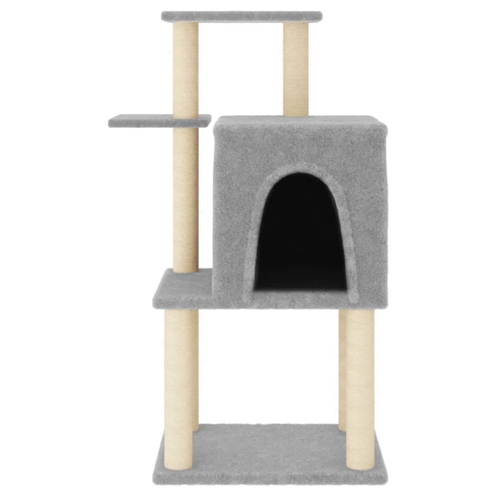Albero per Gatti con Tiragraffi in Sisal Grigio Chiaro 97 cm — miniatura 3 di 5