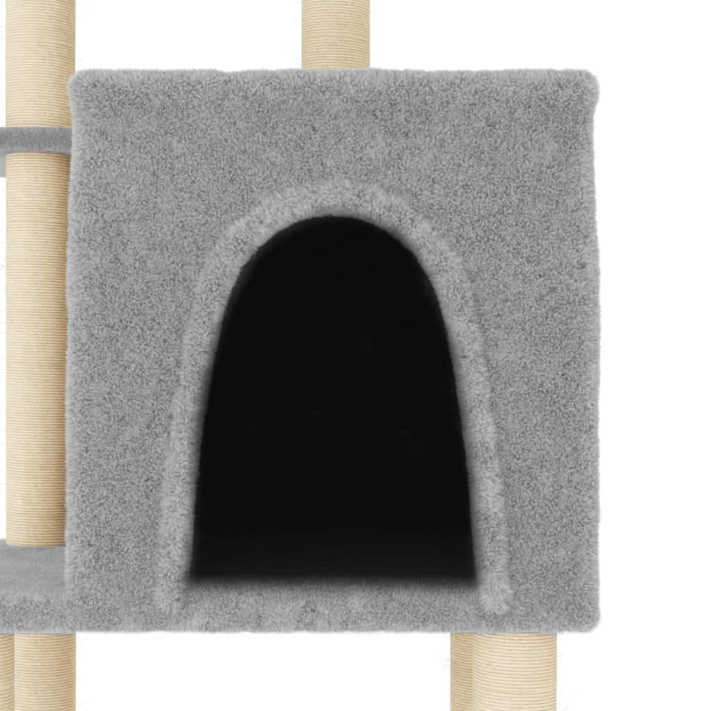 Albero per Gatti con Tiragraffi in Sisal Grigio Chiaro 97 cm — miniatura 4 di 5