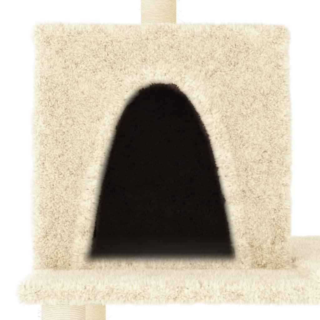 Albero per Gatti con Tiragraffi in Sisal Crema 167 cm — miniatura 4 di 5