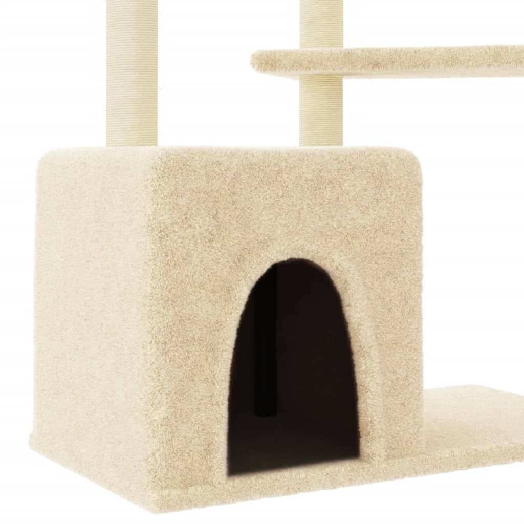 Albero per Gatti con Tiragraffi in Sisal Crema 107,5 cm — miniatura 5 di 6