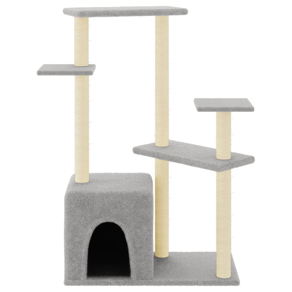 Albero per Gatti con Tiragraffi in Sisal Grigio Chiaro 107,5 cm — miniatura 3 di 6