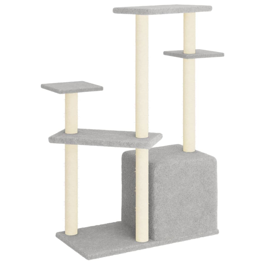 Albero per Gatti con Tiragraffi in Sisal Grigio Chiaro 107,5 cm — miniatura 4 di 6