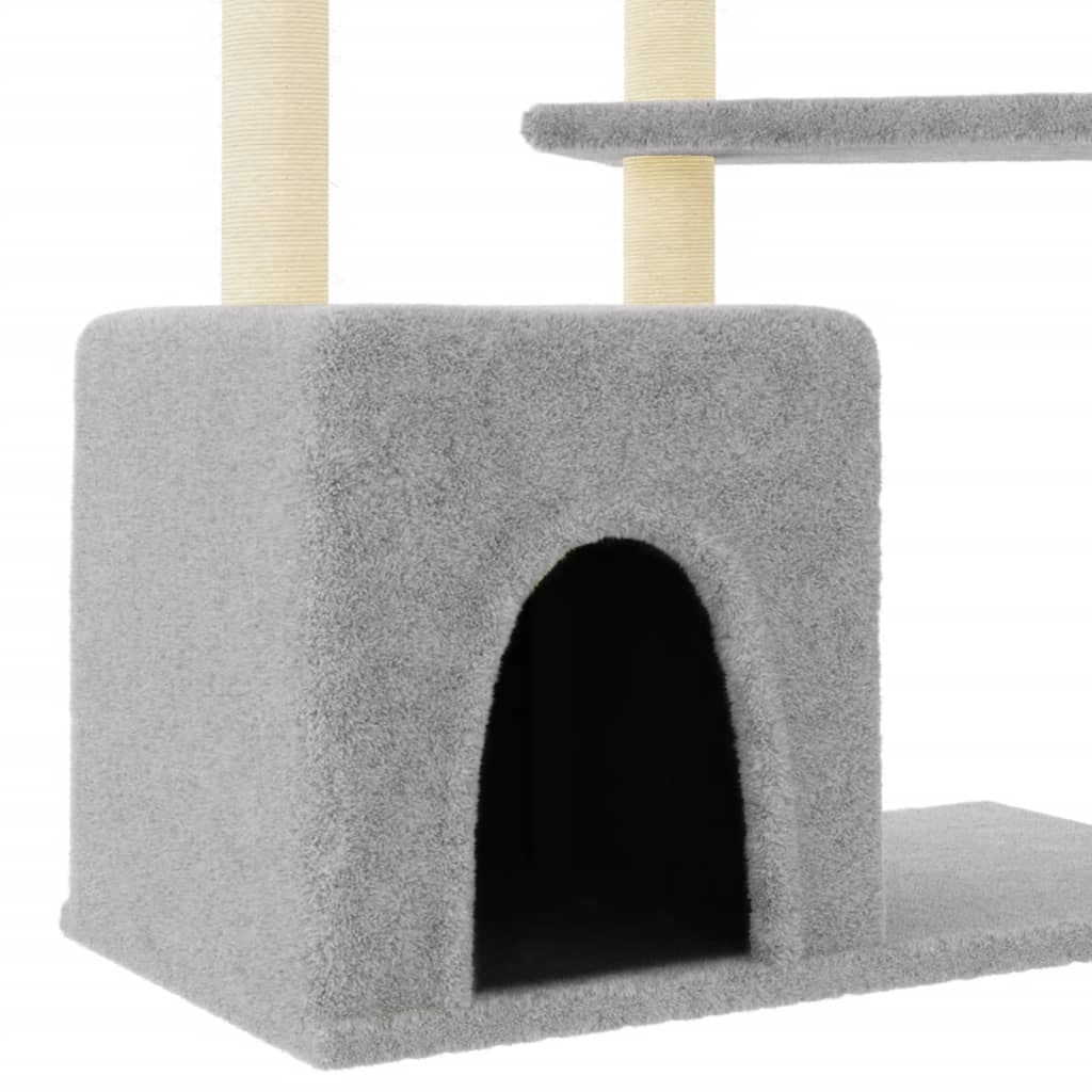 Albero per Gatti con Tiragraffi in Sisal Grigio Chiaro 107,5 cm — miniatura 5 di 6