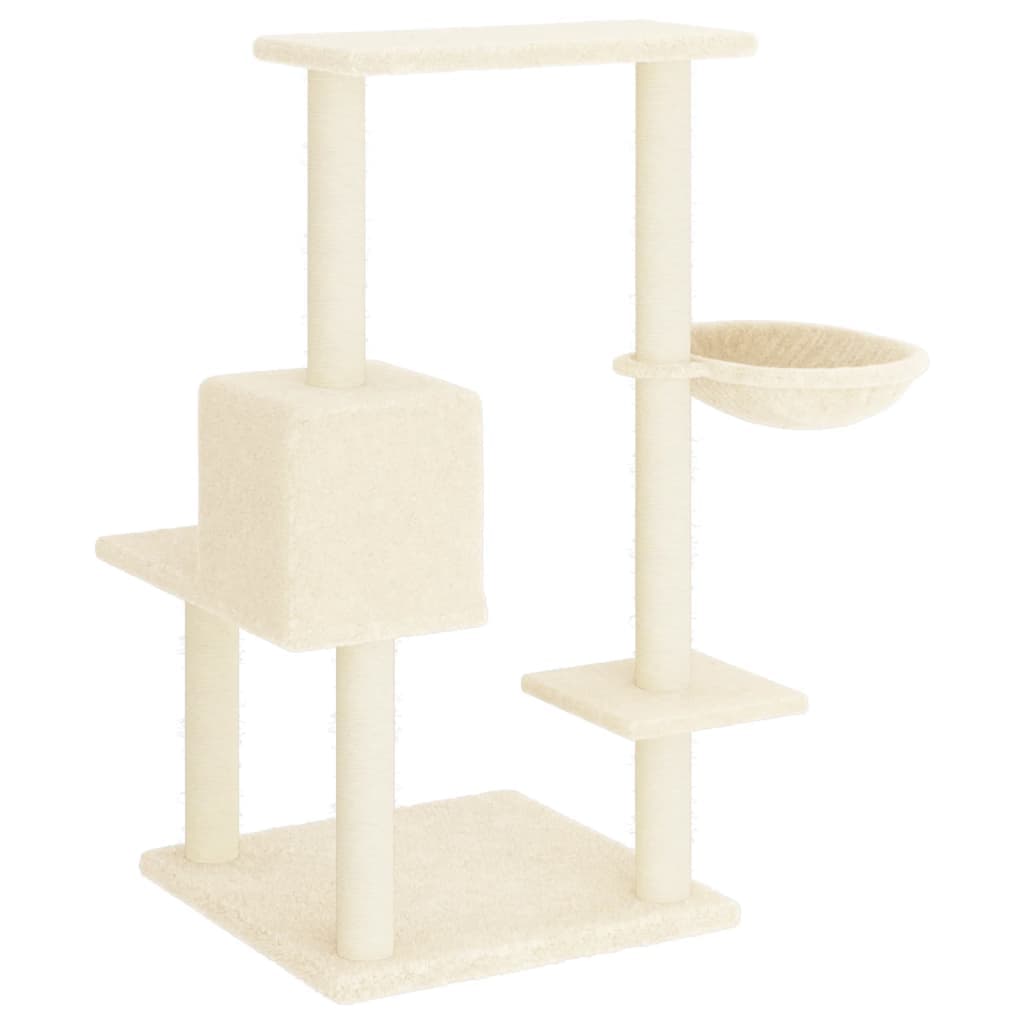 Albero per Gatti con Tiragraffi in Sisal Crema 95 cm — miniatura 4 di 7