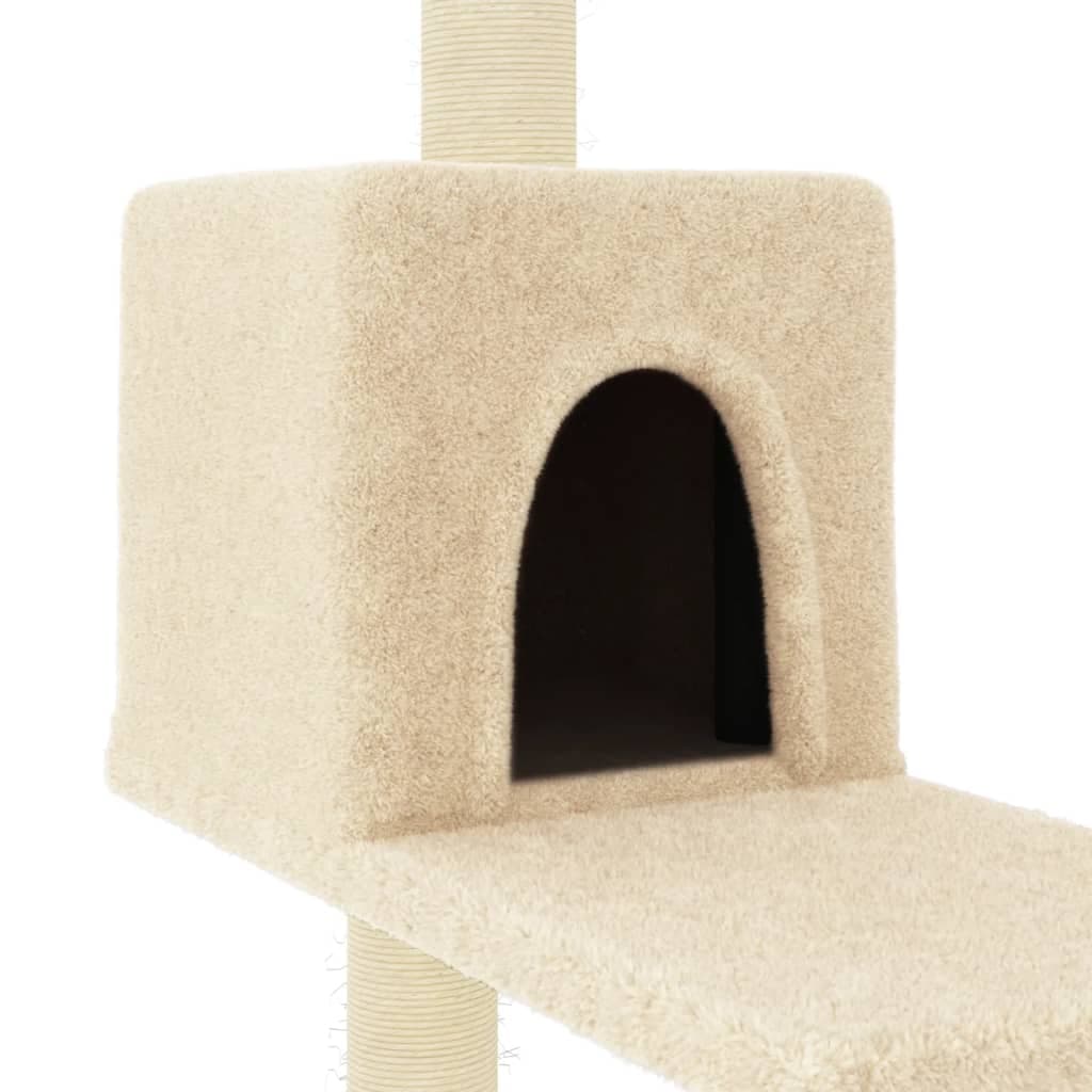 Albero per Gatti con Tiragraffi in Sisal Crema 95 cm — miniatura 5 di 7