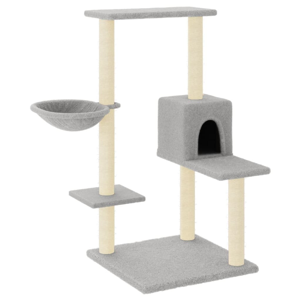 Albero per Gatti con Tiragraffi in Sisal Grigio Chiaro 95 cm — miniatura 2 di 7