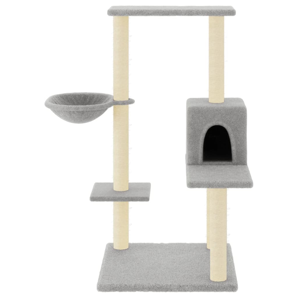 Albero per Gatti con Tiragraffi in Sisal Grigio Chiaro 95 cm — miniatura 3 di 7