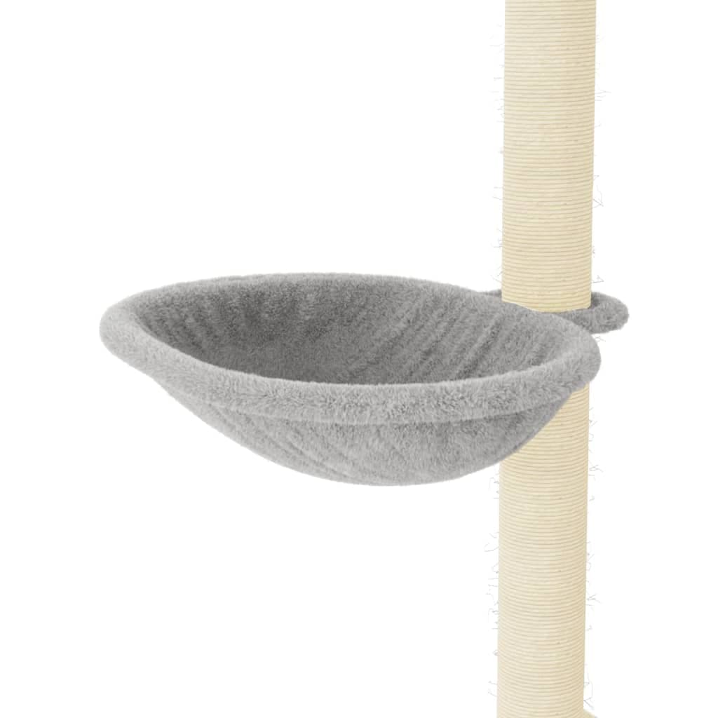 Albero per Gatti con Tiragraffi in Sisal Grigio Chiaro 95 cm — miniatura 6 di 7
