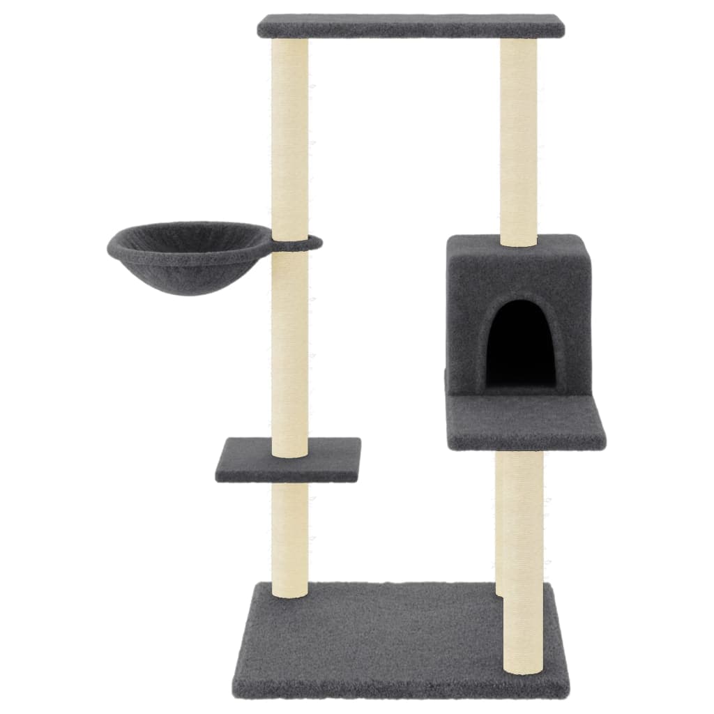 Albero per Gatti con Tiragraffi in Sisal Grigio Scuro 95 cm — miniatura 3 di 7
