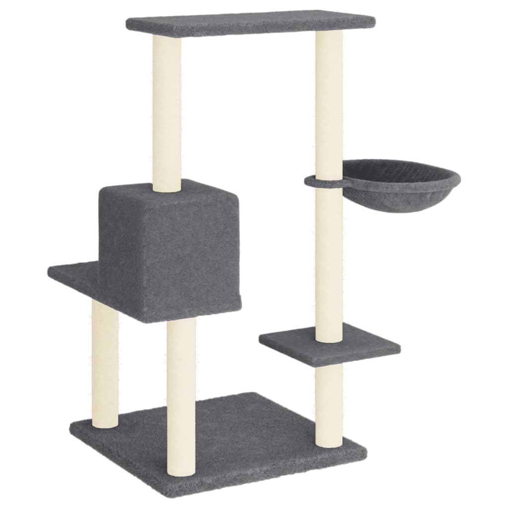 Albero per Gatti con Tiragraffi in Sisal Grigio Scuro 95 cm — miniatura 4 di 7