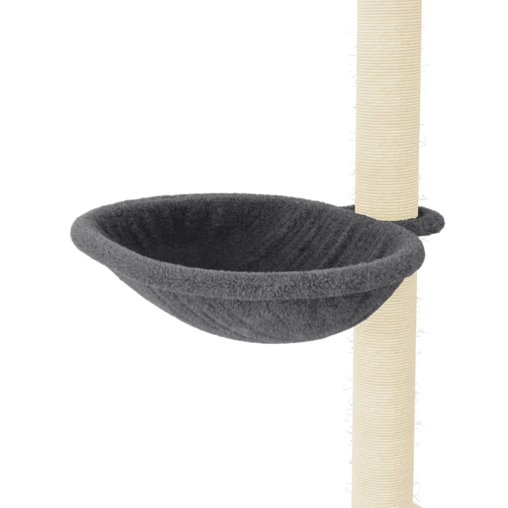 Albero per Gatti con Tiragraffi in Sisal Grigio Scuro 95 cm — miniatura 6 di 7