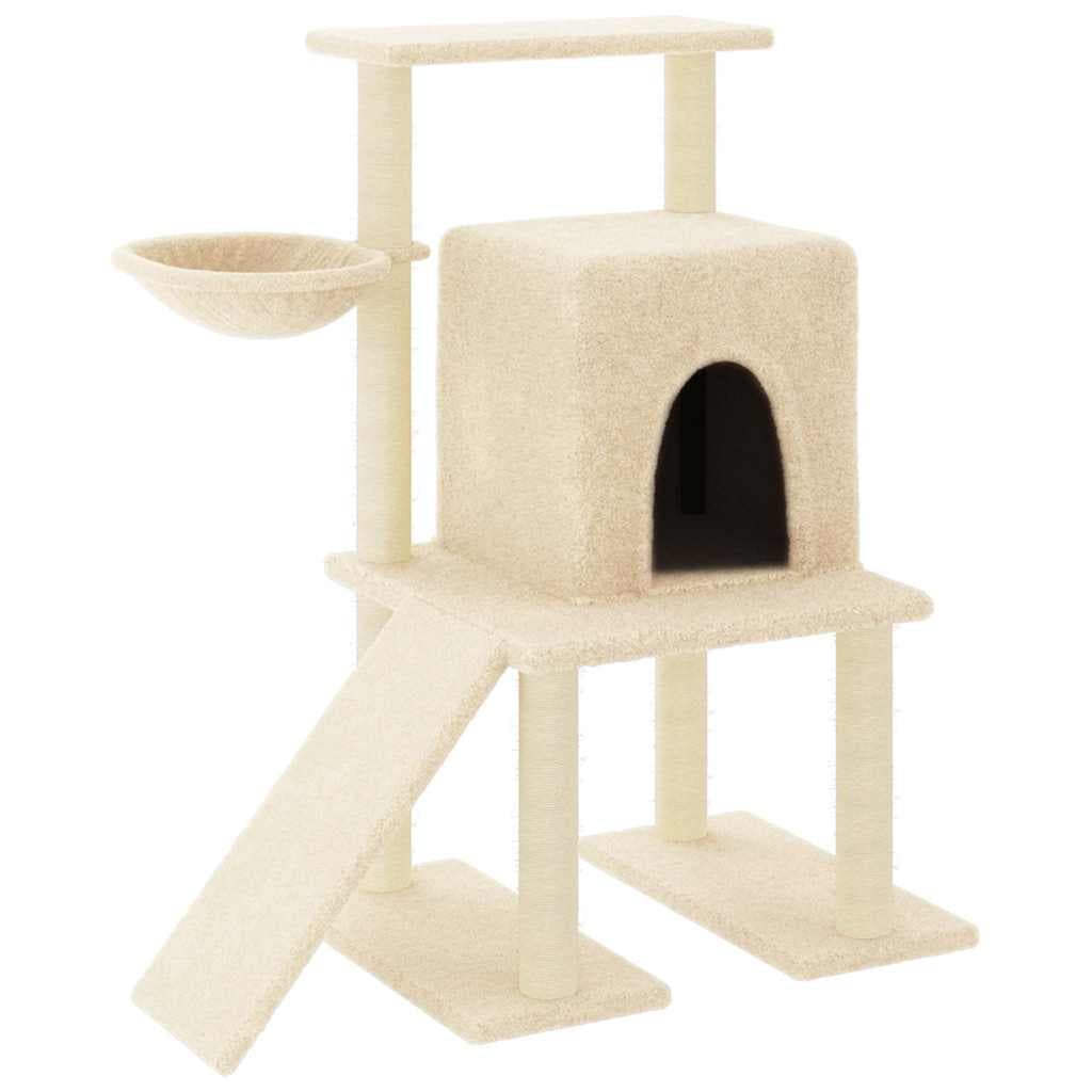 Albero per Gatti con Tiragraffi in Sisal Crema 96,5 cm — miniatura 2 di 7
