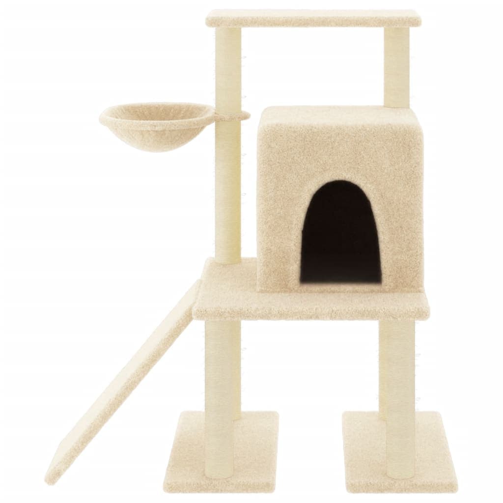 Albero per Gatti con Tiragraffi in Sisal Crema 96,5 cm — miniatura 3 di 7