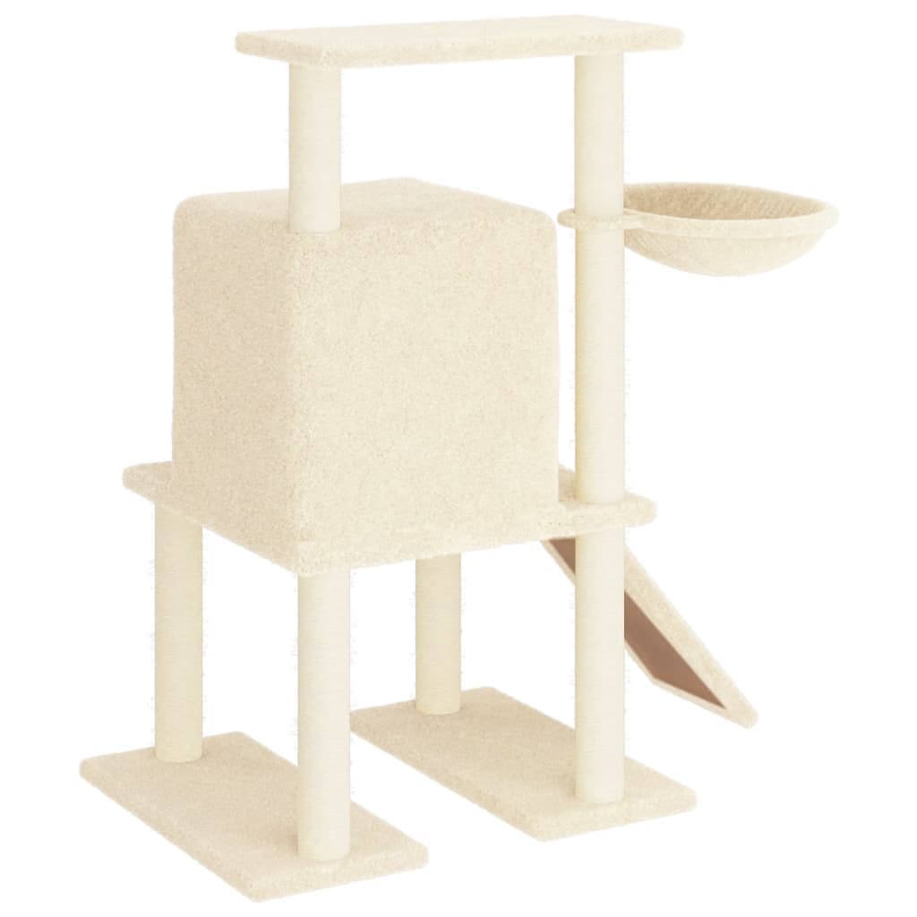 Albero per Gatti con Tiragraffi in Sisal Crema 96,5 cm — miniatura 4 di 7