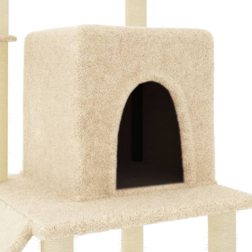 Albero per Gatti con Tiragraffi in Sisal Crema 96,5 cm — miniatura 5 di 7
