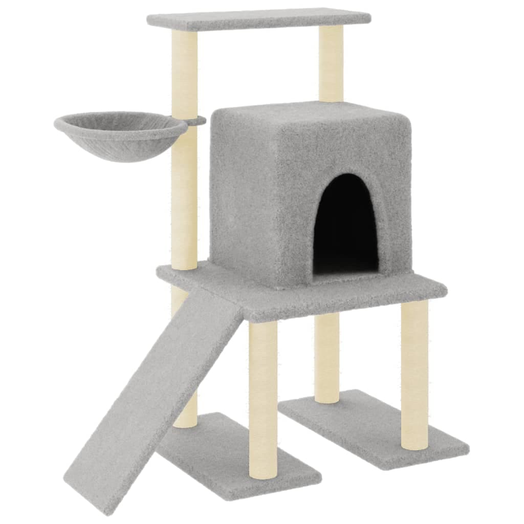 Albero per Gatti con Tiragraffi in Sisal Grigio Chiaro 96,5 cm — miniatura 2 di 7